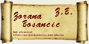 Zorana Bosančić vizit kartica